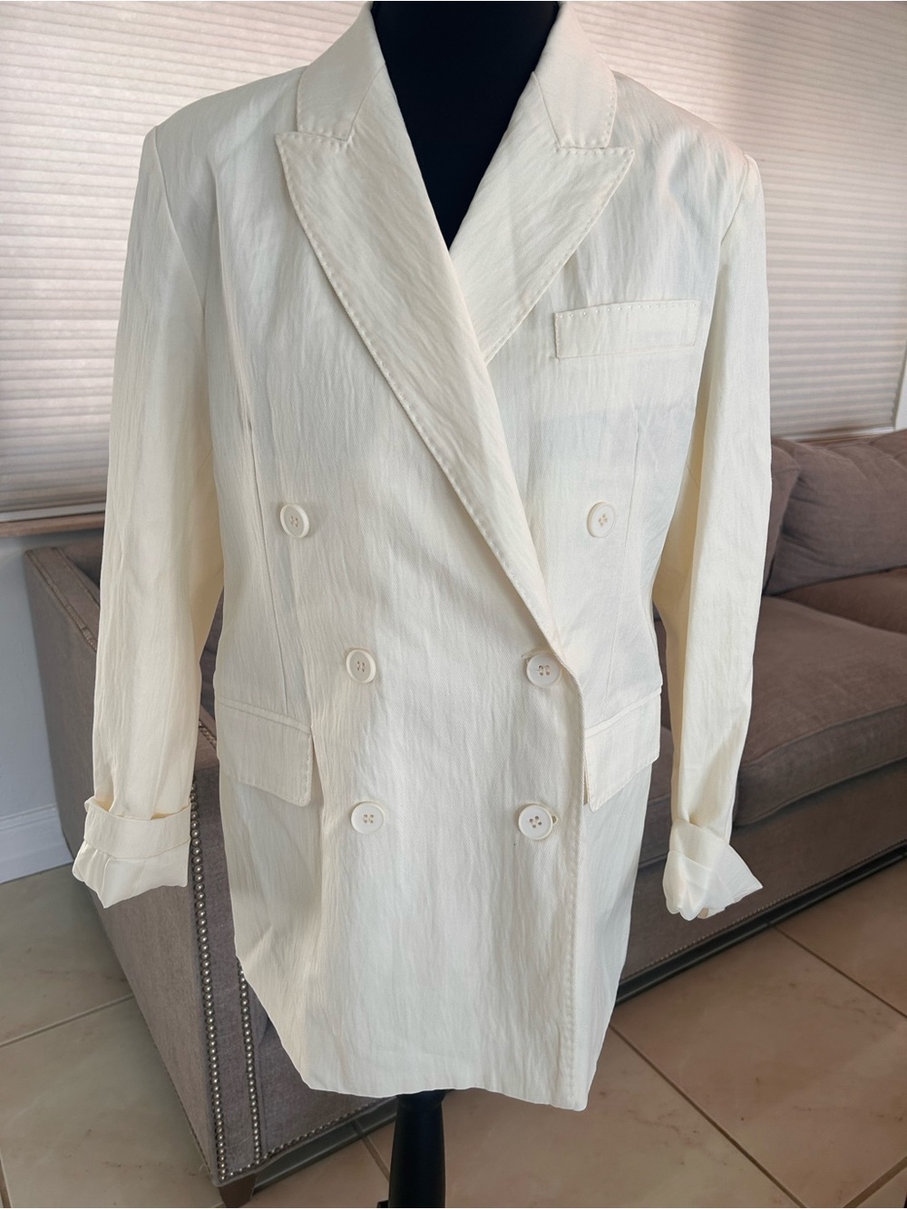 Deluc Caleira Relaxed Blazer Ecru Cream Women’s XS